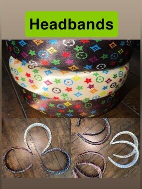 Multicolor Monogram Print Headbands